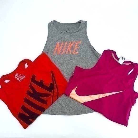 Nike Tops - UEC nike lot of 3 tanks tops size small, orange, pink, gray